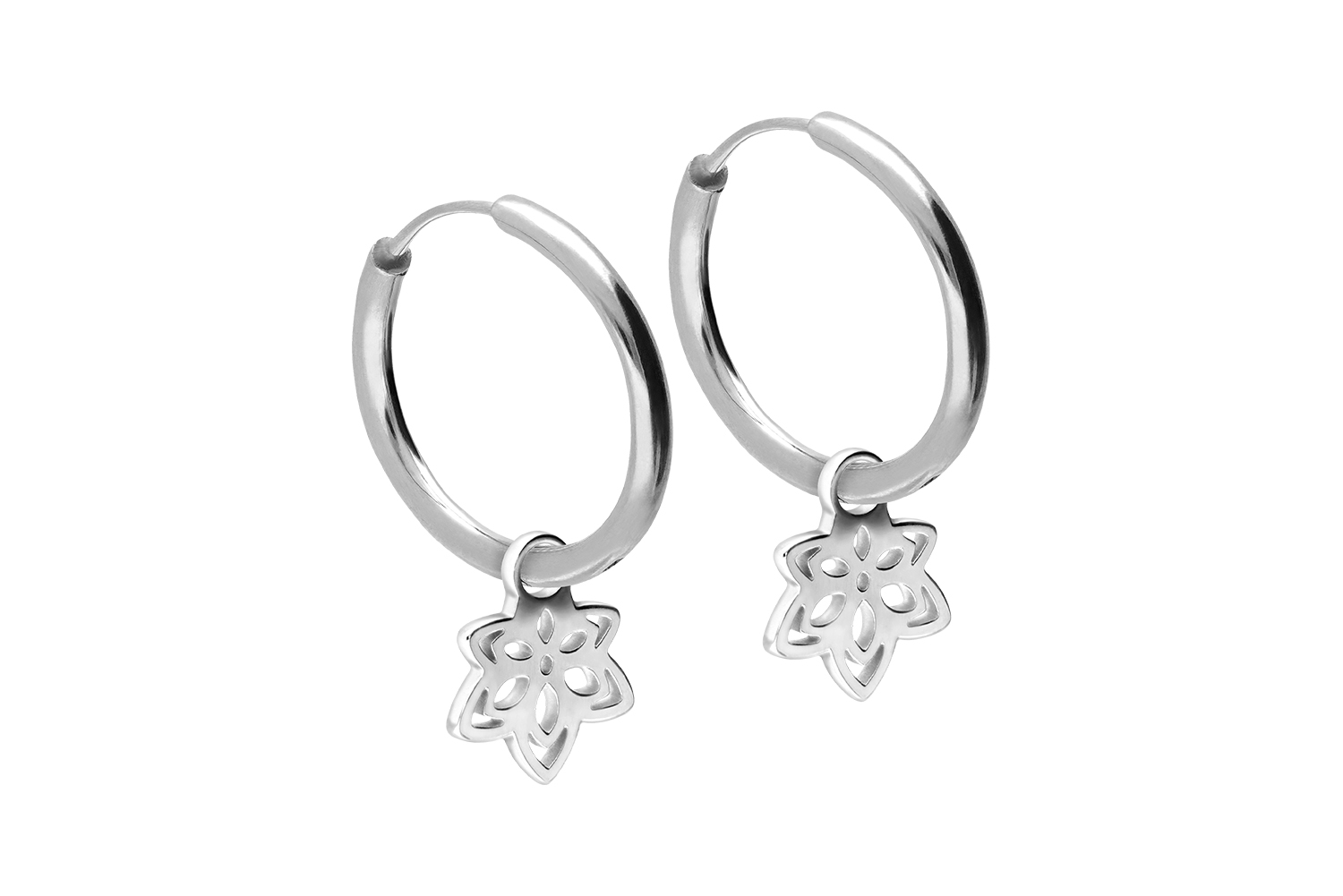 Chirurgenstahl Ohrclicker Creolen BLÜTE von Piercingline